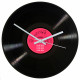 Personalised 12 Inch Vinyl Record Wall Clock with pink label