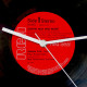 Hand Made Record Clock 12 inch LP With Red Label & White Clock Hands