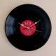 Hand Made Vinyl Record Wall Clock 30cm 12 inches Silver and Red