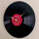 Hand Made Vinyl Record Wall Clock 30cm 12 inches Silver and Red
