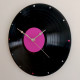 Pink Glitter Vinyl Record Wall Clock – Unique Pink Decor