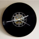 Mechanical Gears Vinyl Record Wall Clock – Steampunk-Inspired Timepiece