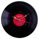 Hand Made Vinyl Record Wall Clock 30cm 12 inches Silver and Red
