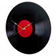 Hand Made Vinyl Record Wall Clock 30cm 12 inches Silver and Red