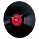 Hand Made Vinyl Record Wall Clock 30cm 12 inches Silver and Red