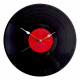 Hand Made Vinyl Record Wall Clock 30cm 12 inches Silver and Red