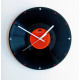 Hand Made Record Clock 12 inch LP With Red Label & White Clock Hands